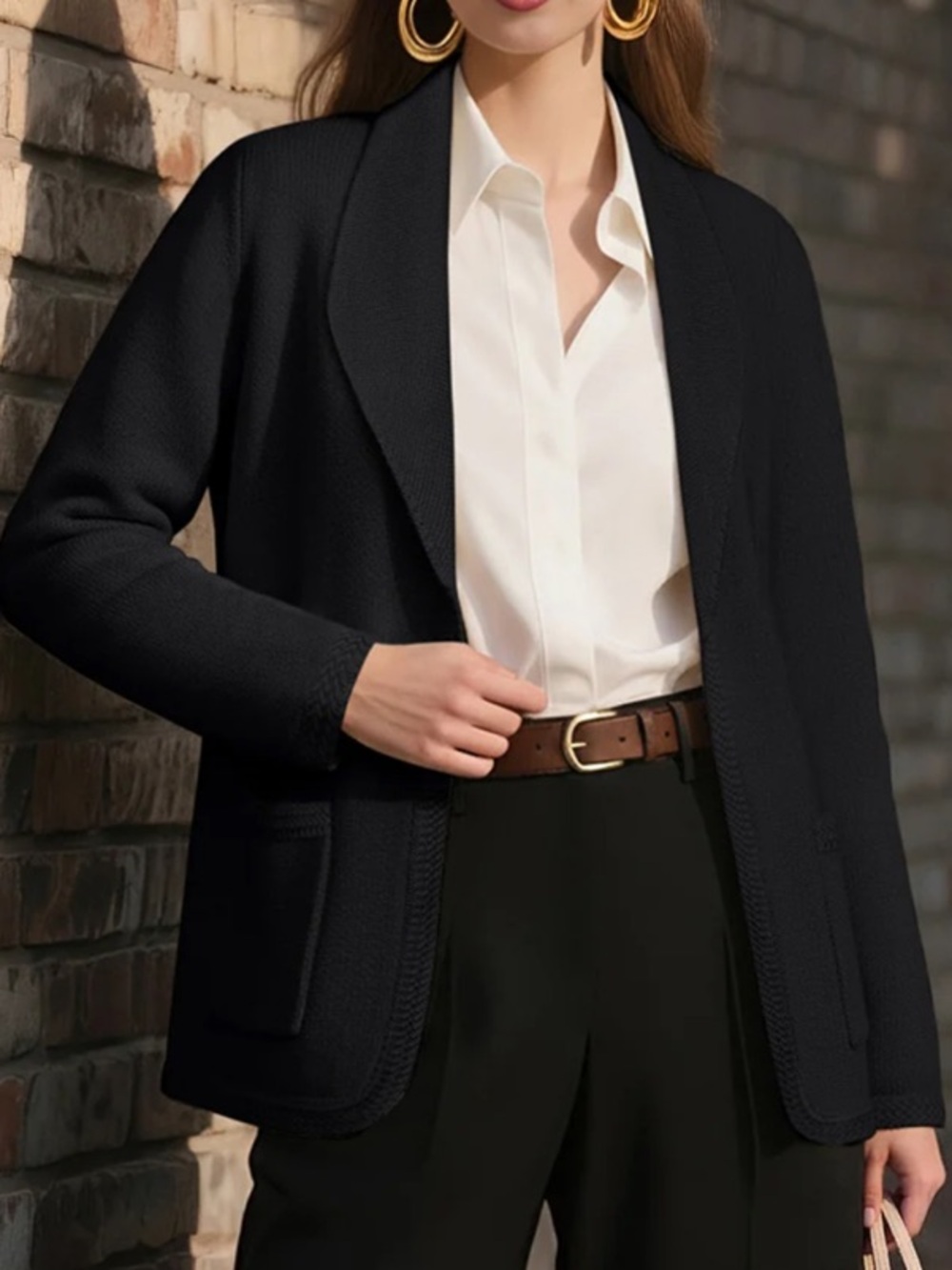 Belle Poque Vintage Cardigan Sweater Blazer, Black, M, NWT - Picture 3 of 13